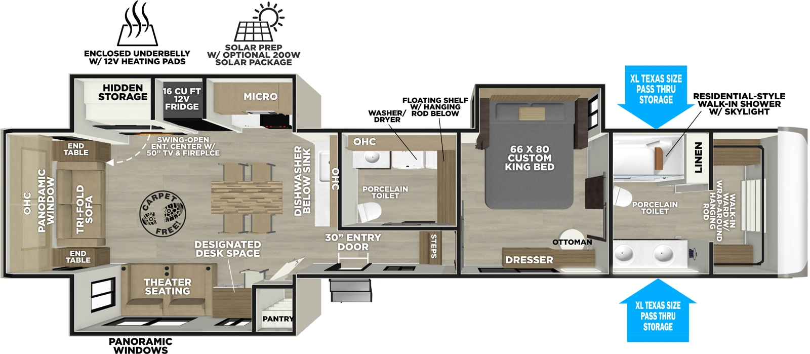 Heritage Glen Fifth Wheels 380WDR Floorplan